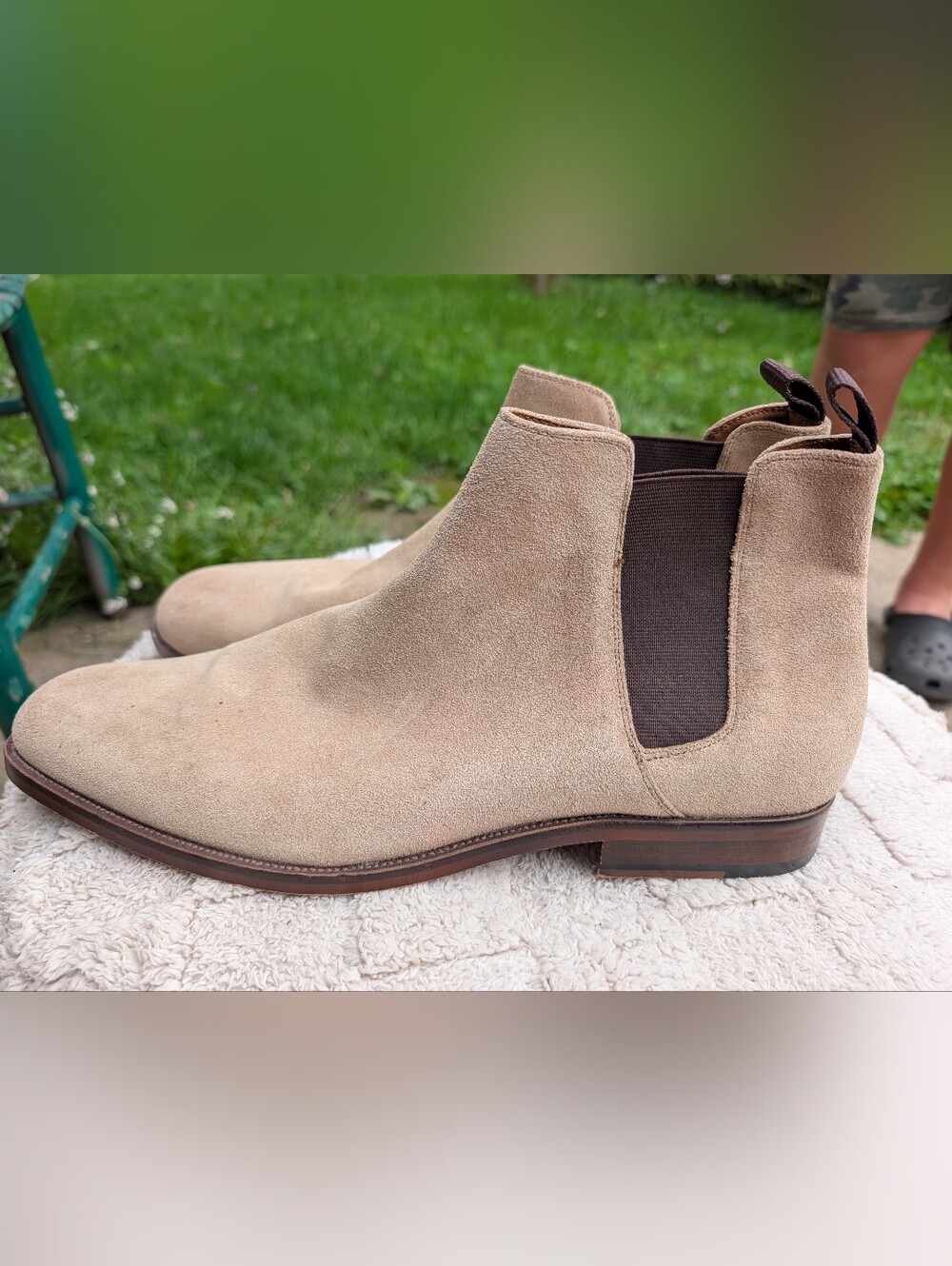 Men's Aldo Pull On Tan Suede Booties Size 13